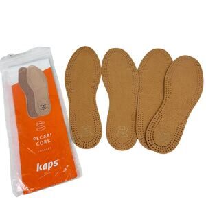 Kaps Pecari Cork Insoles 2 Pairs Tanned Sheepskin Leather EU 43 Comfort